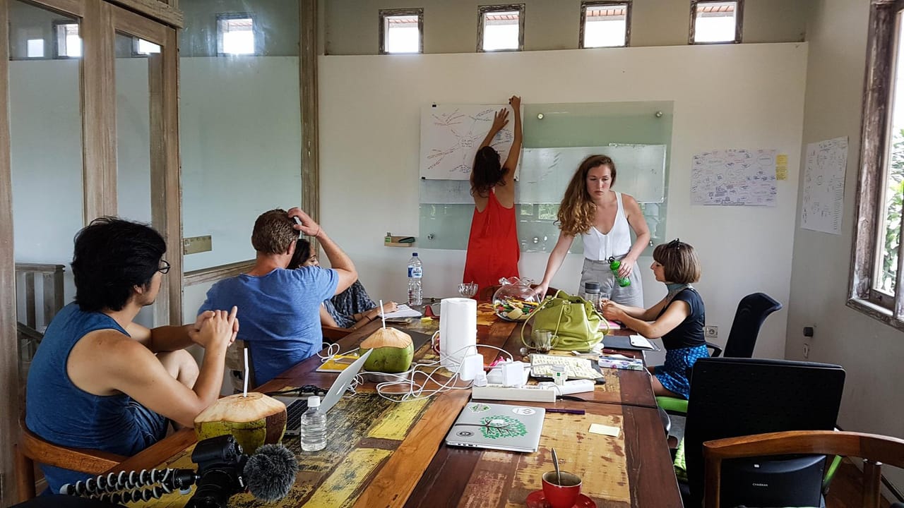 Leila presents her project idea to the group